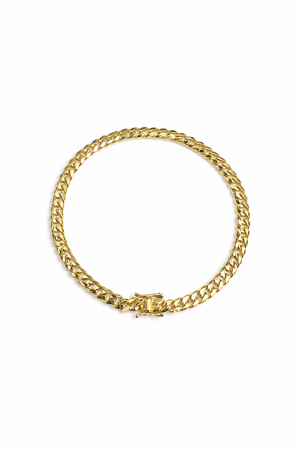 1551- 10K Solid Miami Cuban Bracelet 8”(5mm)W.G