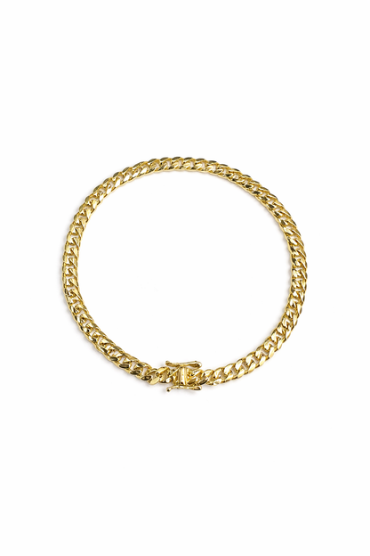 1551- 10K Solid Miami Cuban Bracelet 8”(5mm)W.G