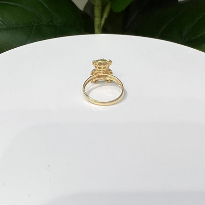 1245-NEW 14K Full Cz Pink Teddy Bear W.G