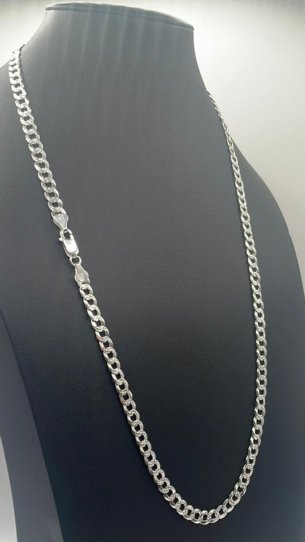 S005- 925 Italian Sterling Silver Curb Link Chain 24” 22.25g