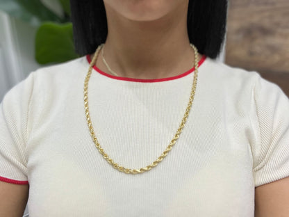 467- NEW 14K Semi Solid Rope Chain (4.50mm) W.G