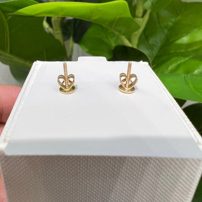 1363- NEW 14K Round Full Cz Stud Earring (8.2mm) W.G