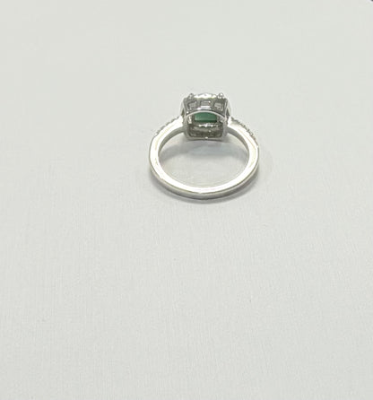 S903- NEW .925 Sterling Silver Square Larimar Ring W.G