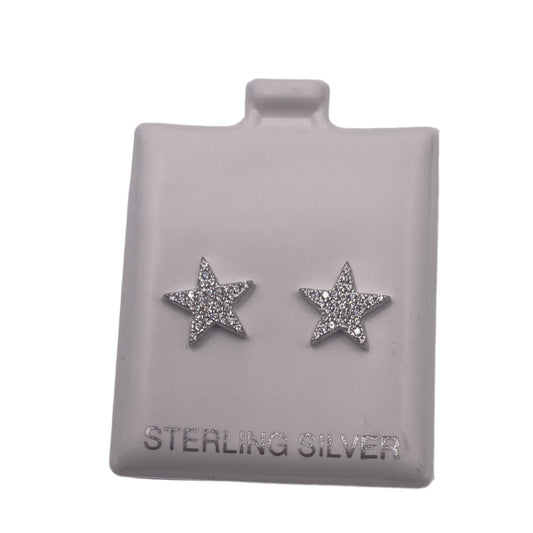 S532- .925 Stars Sterling Silver Stud Earrings