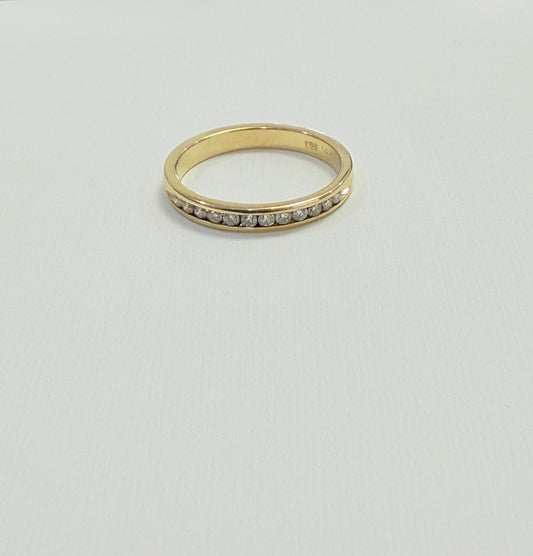 1688- NEW 14K Thin Zirconia Wedding Band W.G