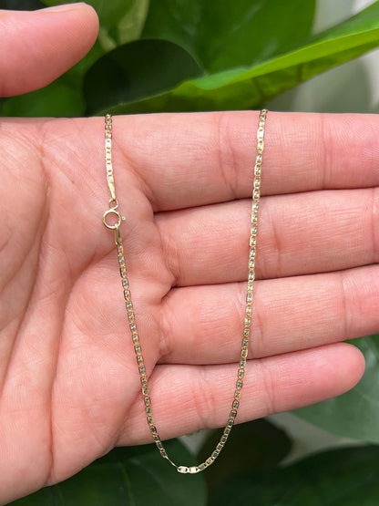 1397- NEW 14K Solid Valentino Tri tone Chain 20" (1.8mm) W.G