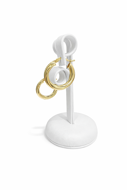 1562- NEW 10K Fancy Twist Hoop Earrings (22x4.1mm)
