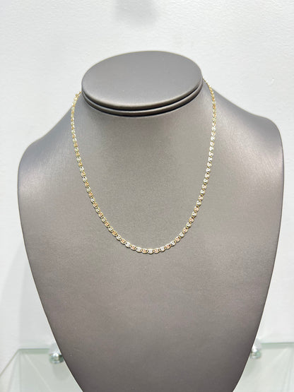 314-NEW 14k  Valentino chain  Tri tone (2.6mm).W.G