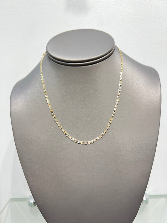 314-NEW 14k  Valentino chain  Tri tone (2.6mm).W.G