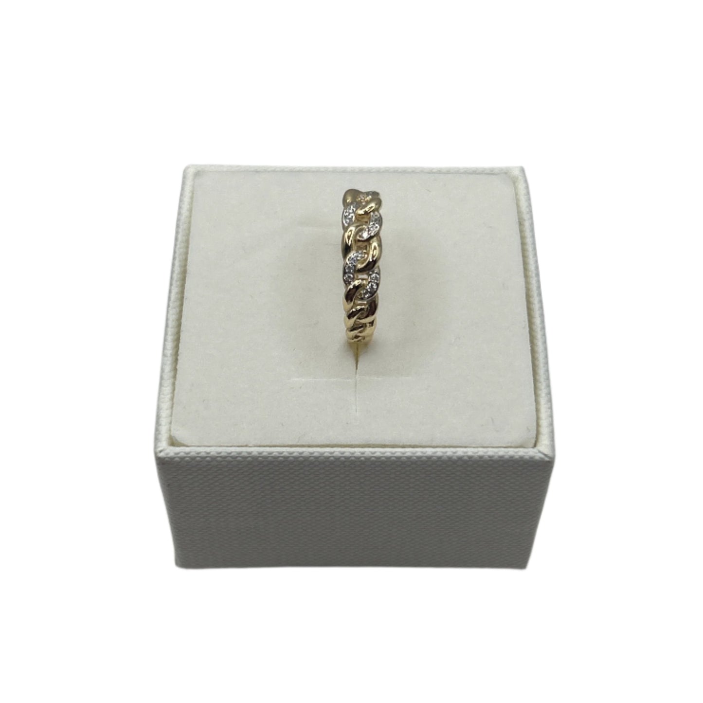 878- NEW 14K Small Link Style Ring (W.G)