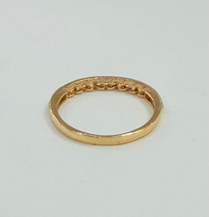 1716- NEW 14K Thin Cz Wedding Band Sz7.5 W.G