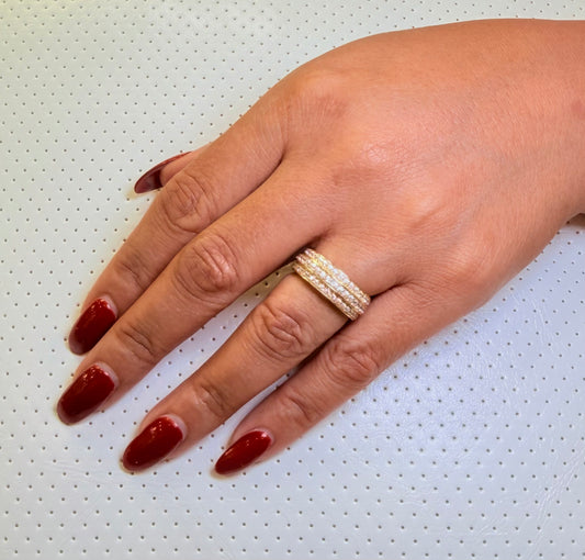 1682- NEW 14K Wedding Zirconia Band Ring W.G