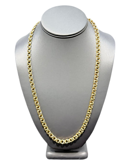 1001- NEW 14K Solid Chino Link Chain Tejido Chino (7.2MM) W.G