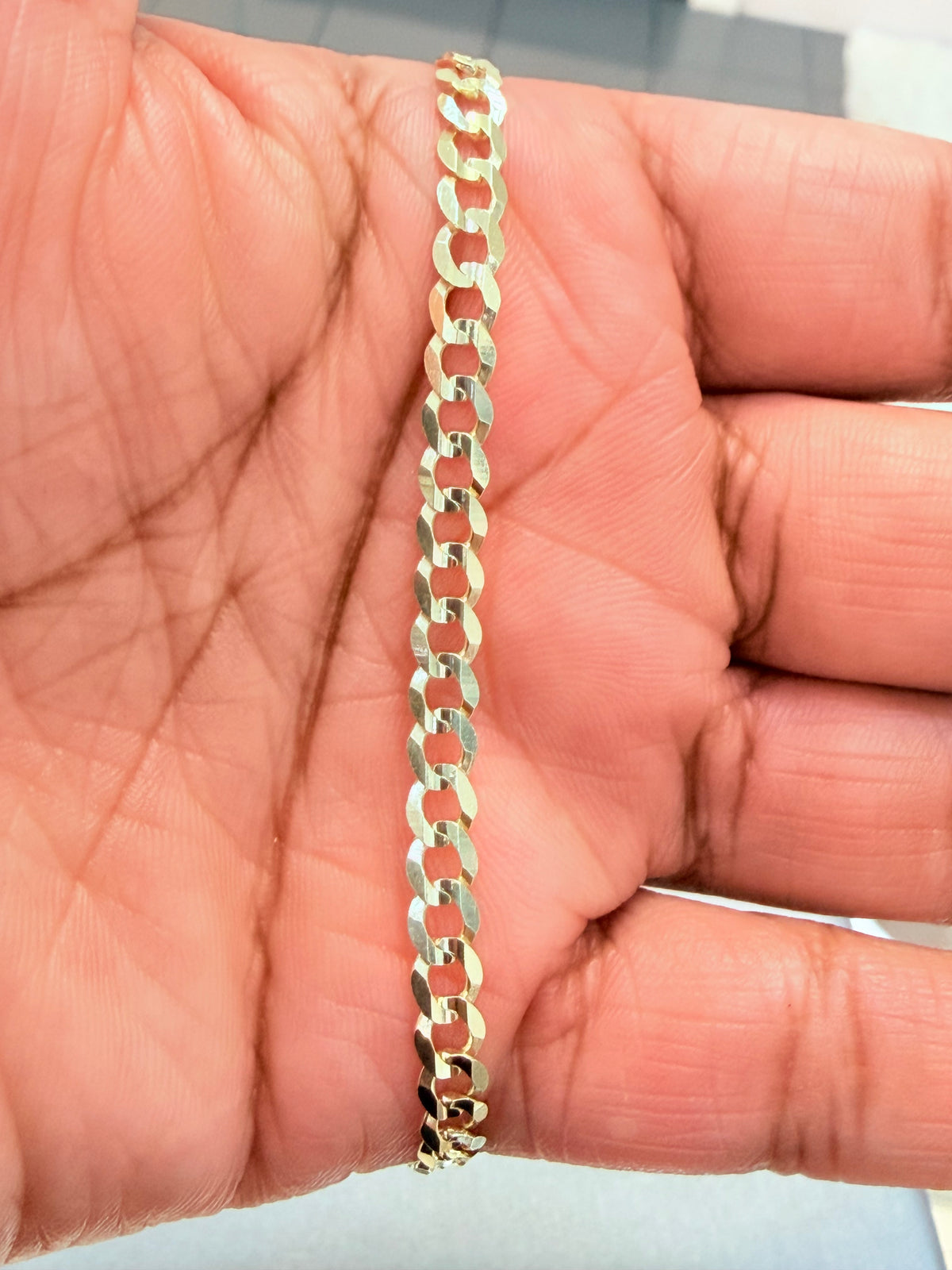 1756- NEW 14K Solid Cuban Curb Bracelet 8.5” (5mm) W.G