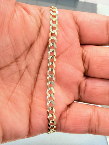 1756- NEW 14K Solid Cuban Curb Bracelet 8.5” (5mm) W.G