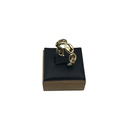 Anillo marinero de oro blanco de 14 quilates para mujer, talla 7 3/4