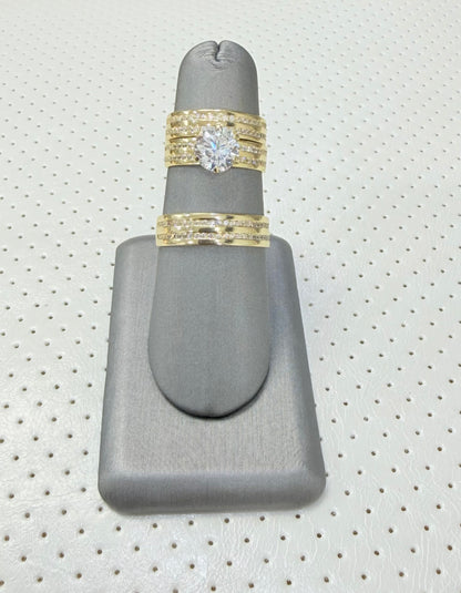 1808- NEW 14K Jade Wedding Trio Set