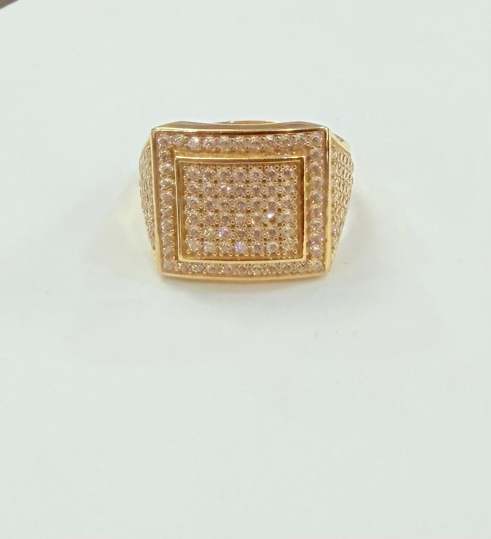 1353- NEW 14K Men's Full Cz Men's Ring W.G