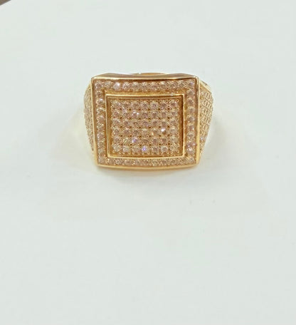 1353- NEW 14K Men's Full Cz Men's Ring W.G