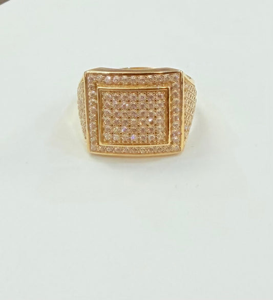 1353- NEW 14K Men's Full Cz Men's Ring W.G