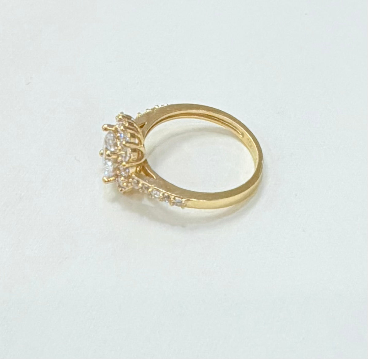 1776- NEW 10K Round Cz Solitaire Ring W.G