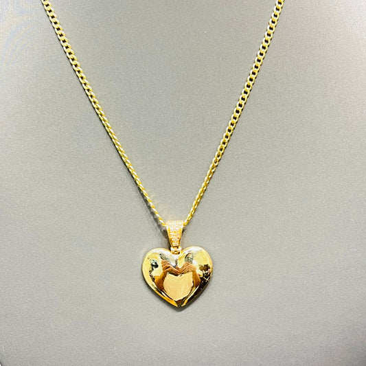 909- NEW 14K Heart Shape Pendant W.G