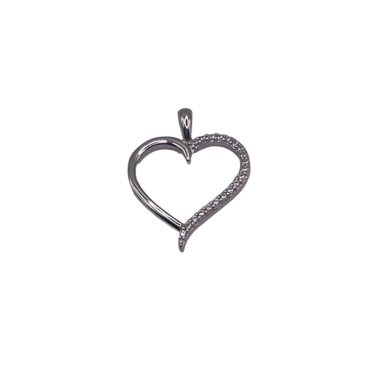 S580- .925 Heart Pendant & Cz Stones