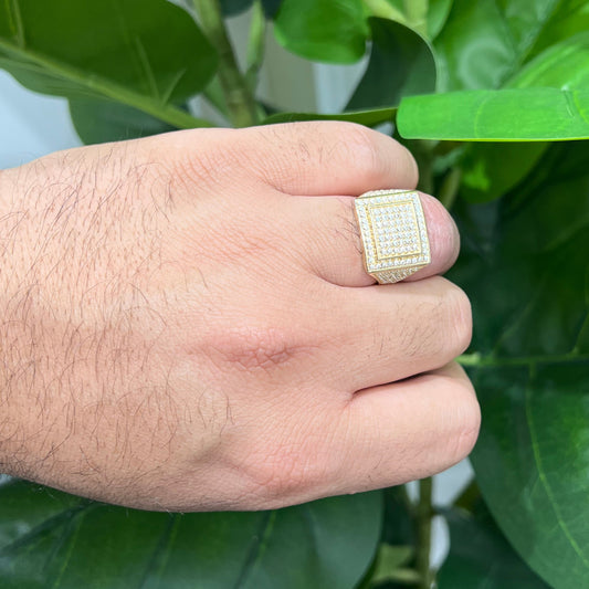 1353- NEW 14K Men's Full Cz Men's Ring W.G
