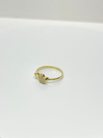 1480- NEW 14K Double Heart Ring W.G