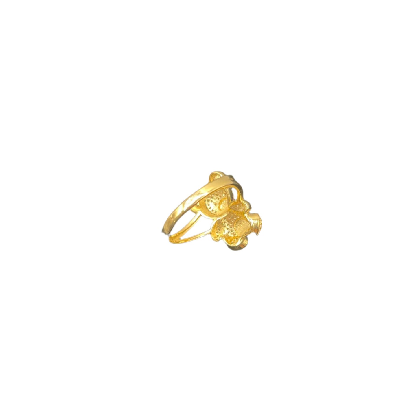 0083- 14K Yellow Gold Solid Bear Ring