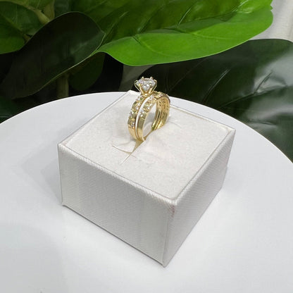1275- NEW 10K Gold Wedding Ring Women's Set W.G