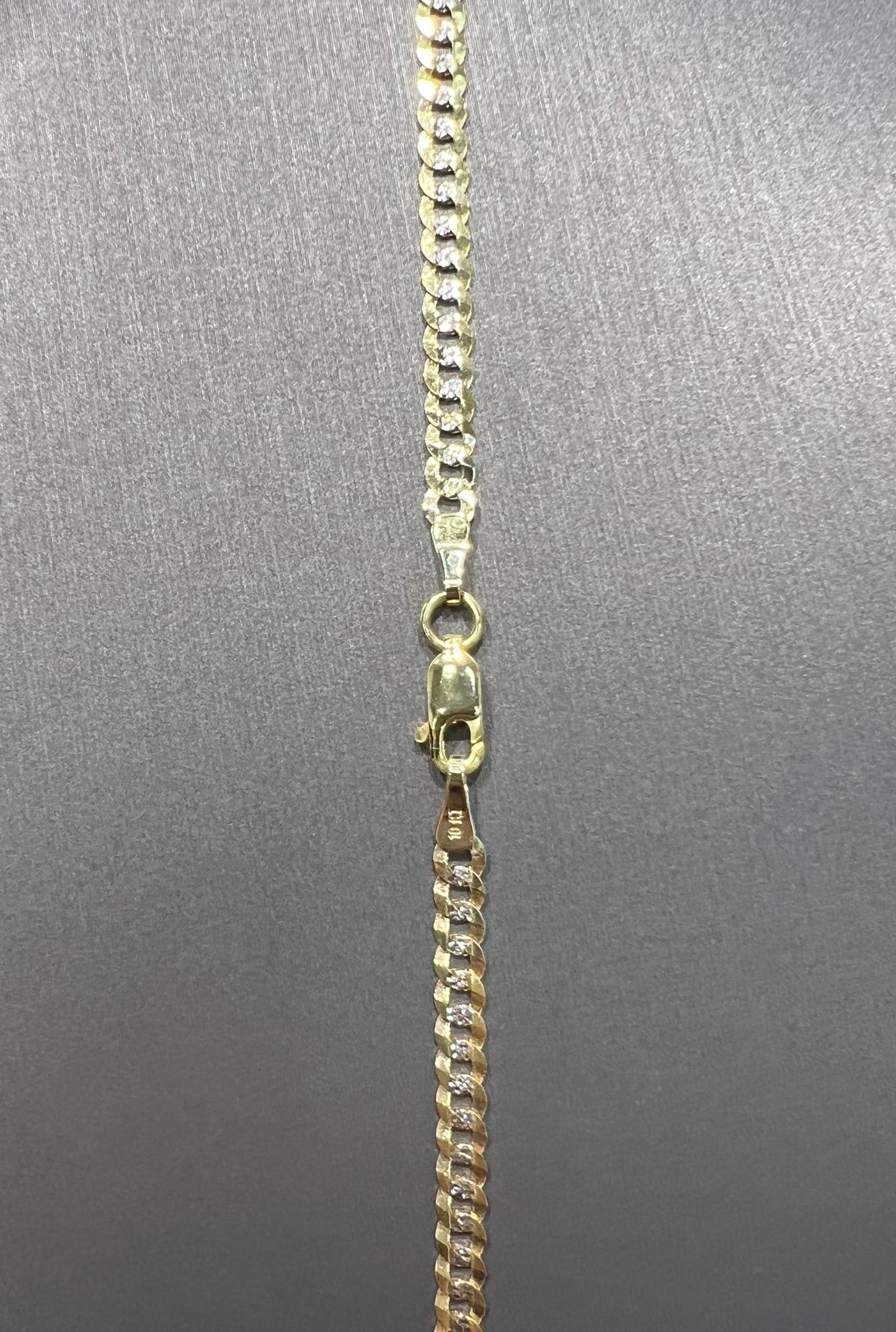 1322- NEW 10K Solid Cuban Curb Chain 16” (3.7mm) W.G