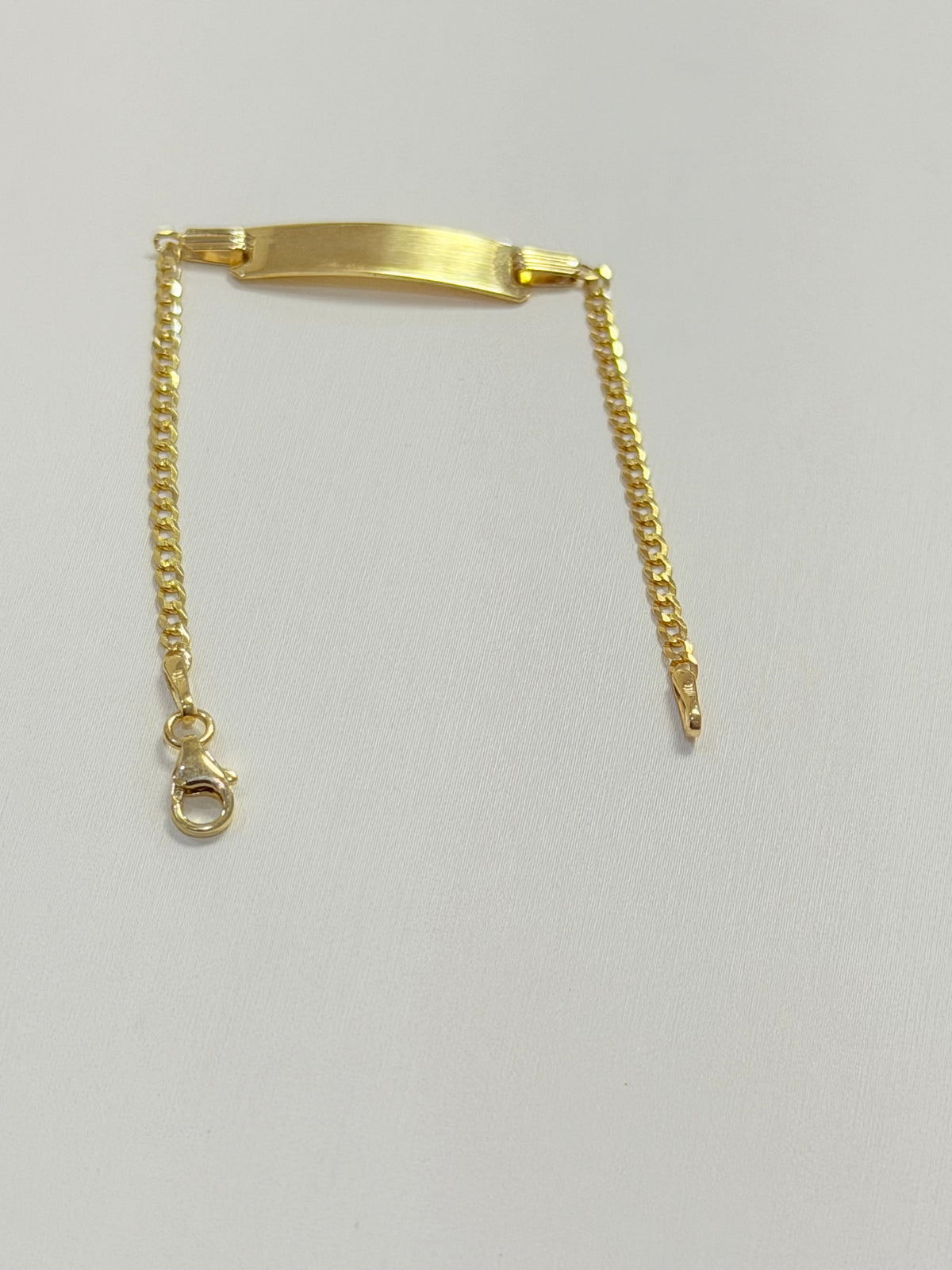1747- NEW 10K Hollow ID Cuban curb baby bracelet 5” (2mm) W.G