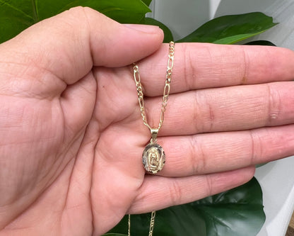 1256- NEW 14K Our Lady of Guadalupe Pendant W.G