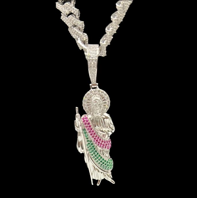 S267- Silver St. Jude Medium Pendant