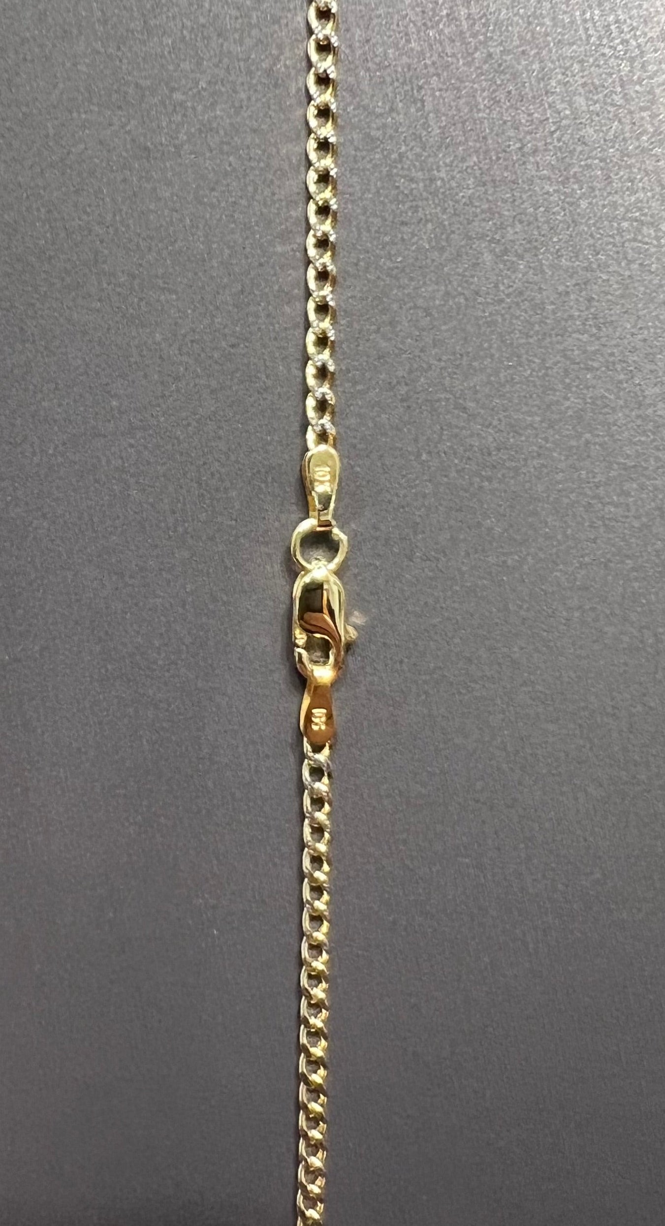 1326- NEW 10K Hollow Cuban Curb Chain Two tone 18” (2mm) W.G