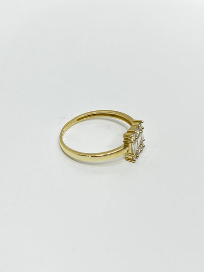 1471- NEW 14K Square Shape Baguette Cut Ring W.G