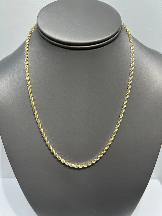 1206- NEW 14K Rope Chain Semi Solid (3mm) W.G