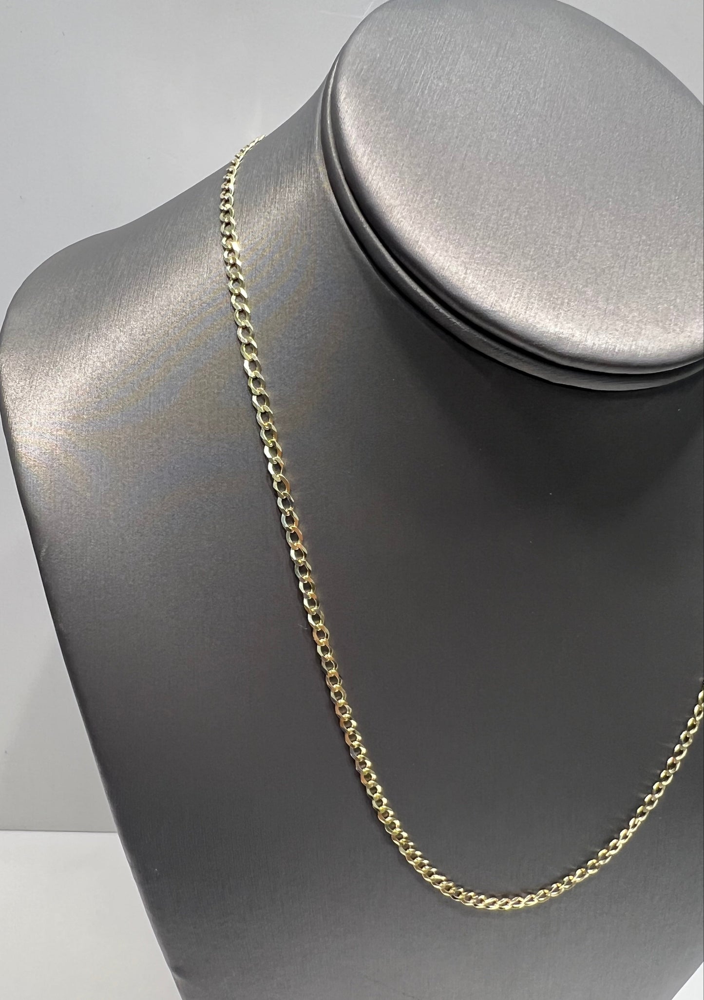 1631- NEW 10K Solid Cuban Curb Chain 18" (2.9mm) W.G