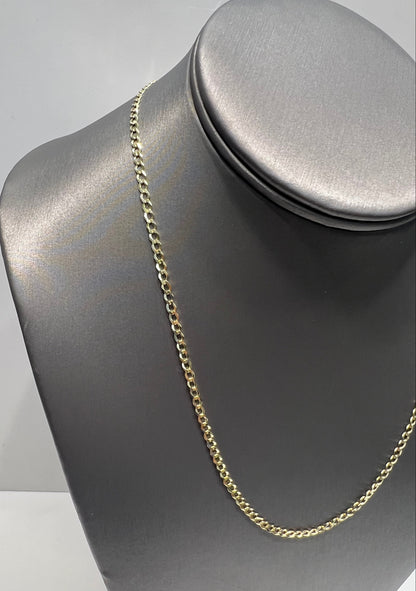 1631- NEW 10K Solid Cuban Curb Chain 18" (2.9mm) W.G