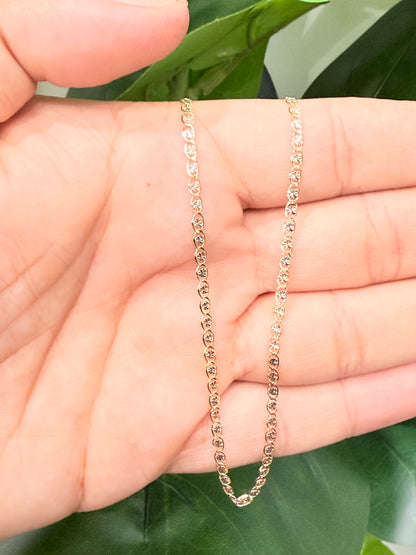 1160- NEW 14K Tri Color Gold Valentino Chain (2.5mm) W.G