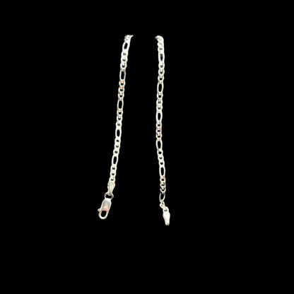 S300- Pulsera Figaro de Plata 8”