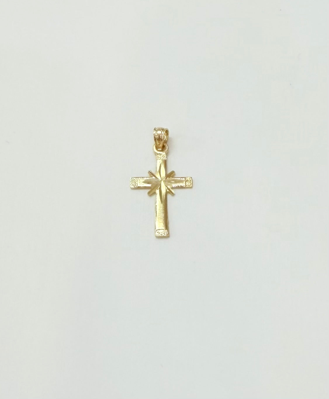 1732- NEW 10K Small Cross Pendant W.G