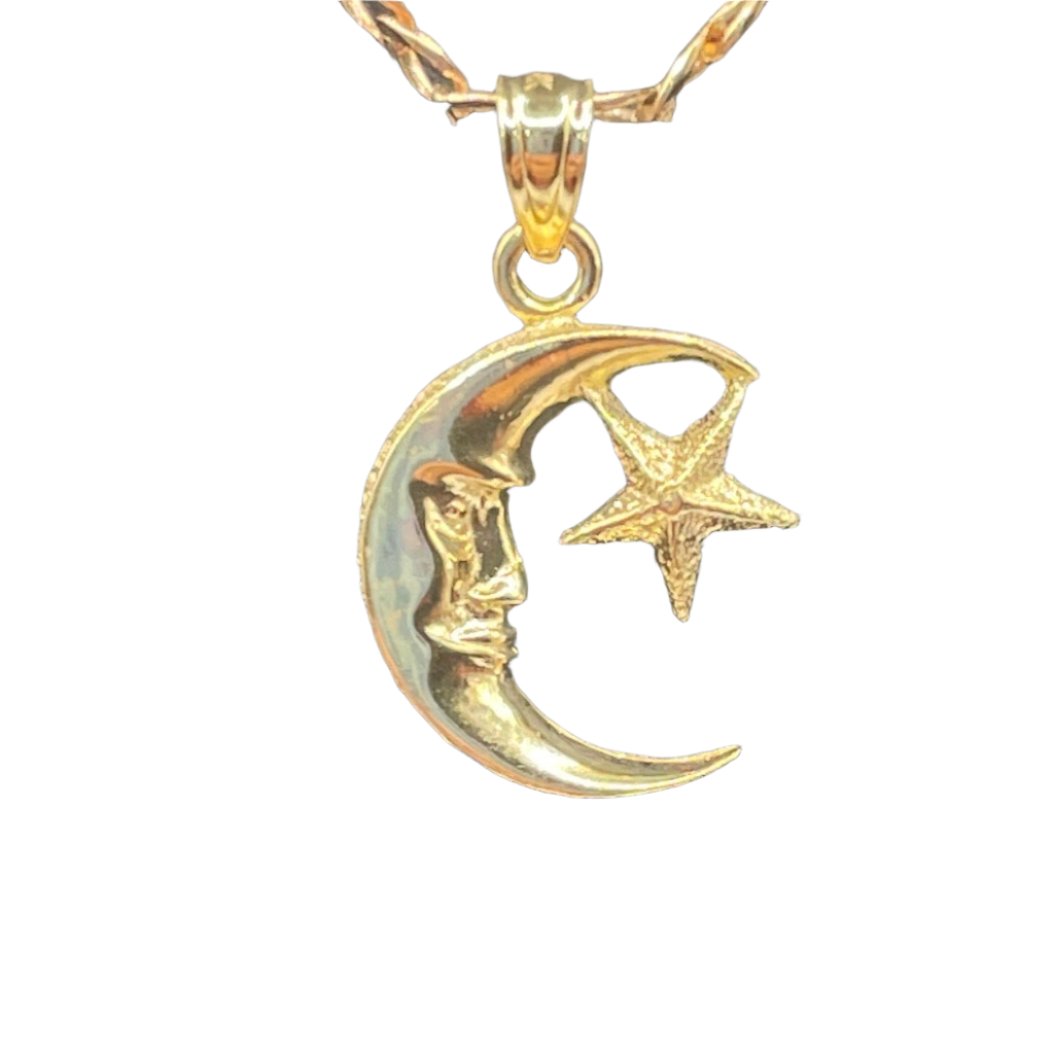 463- 14K Moon & Star Pendant Only