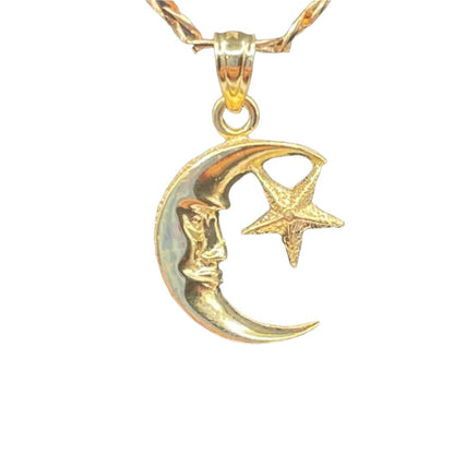 463- 14K Moon & Star Pendant Only