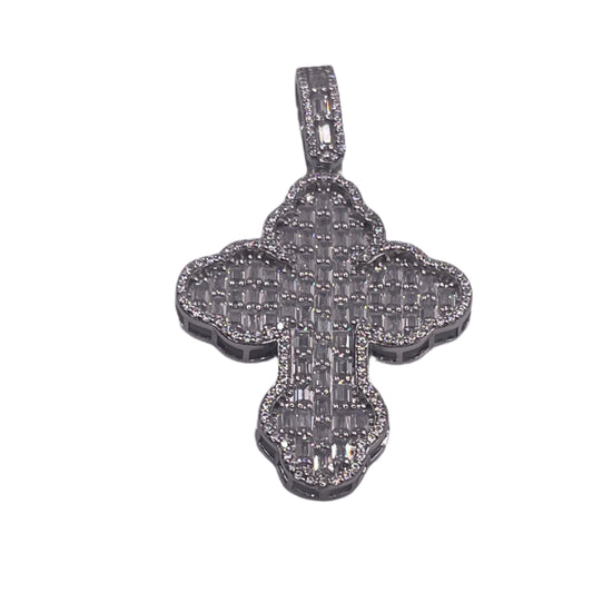 S550- .925 All Cz Stones Cross Pendant