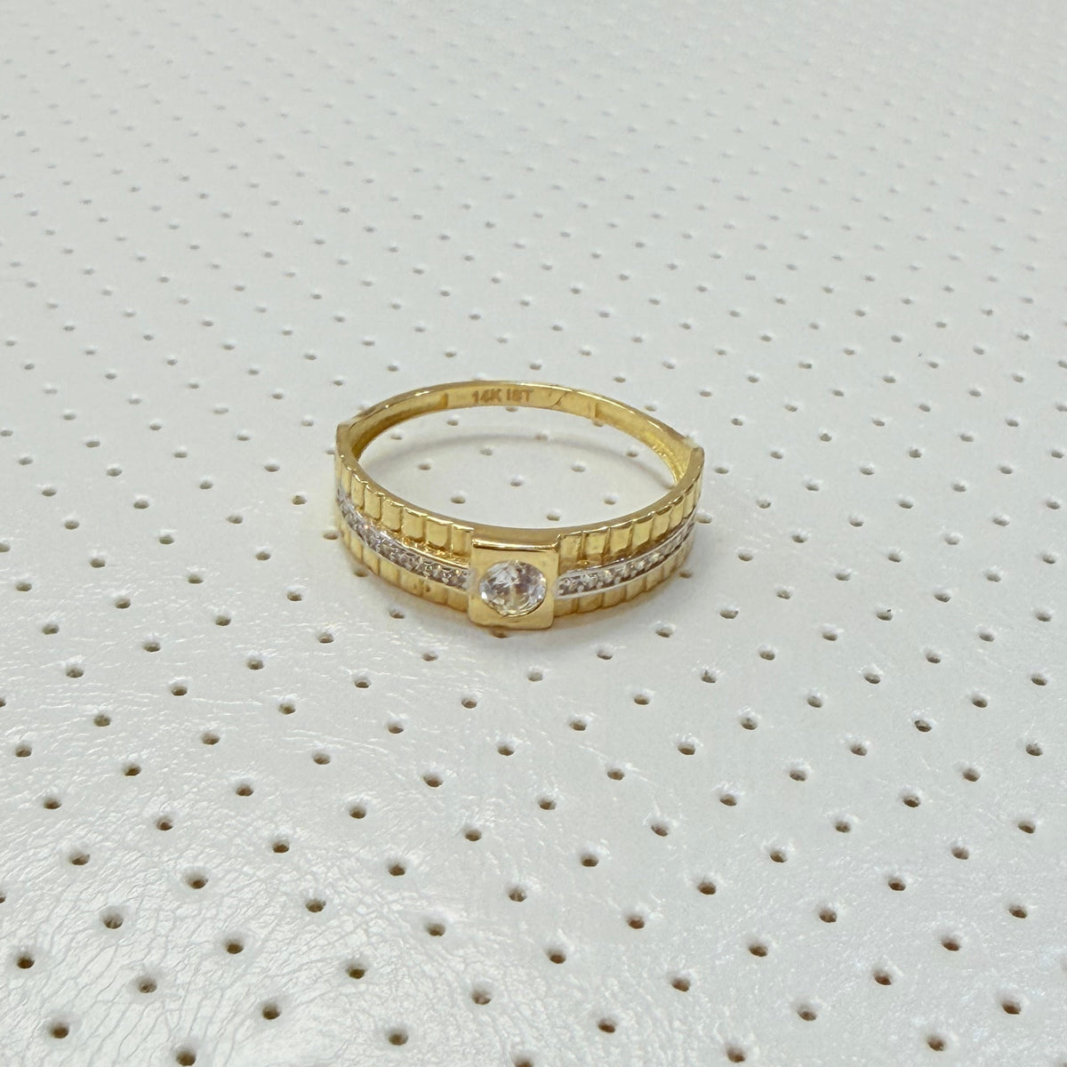 1809- NEW 14K Gold Wedding Rings Trio W.G