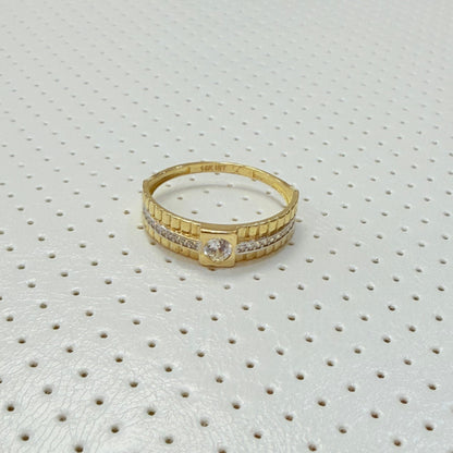 1809- NEW 14K Gold Wedding Rings Trio W.G
