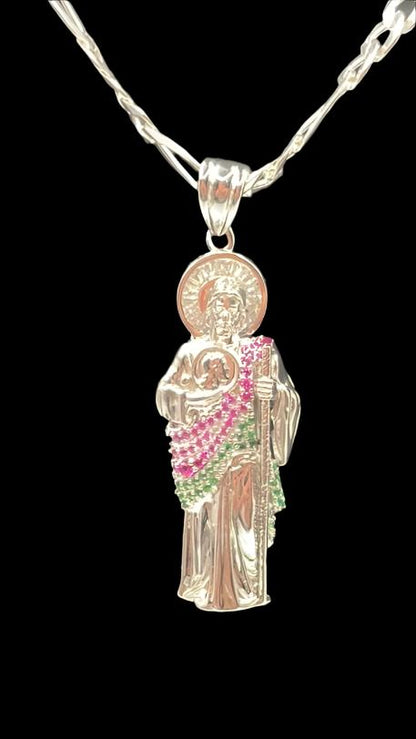 S007- 925 Italian Sterling Silver St. Jude Pendant- Only