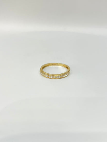 1130- NEW 14K Yellow Gold Wedding Band w/ Cubic Zirconia W.G